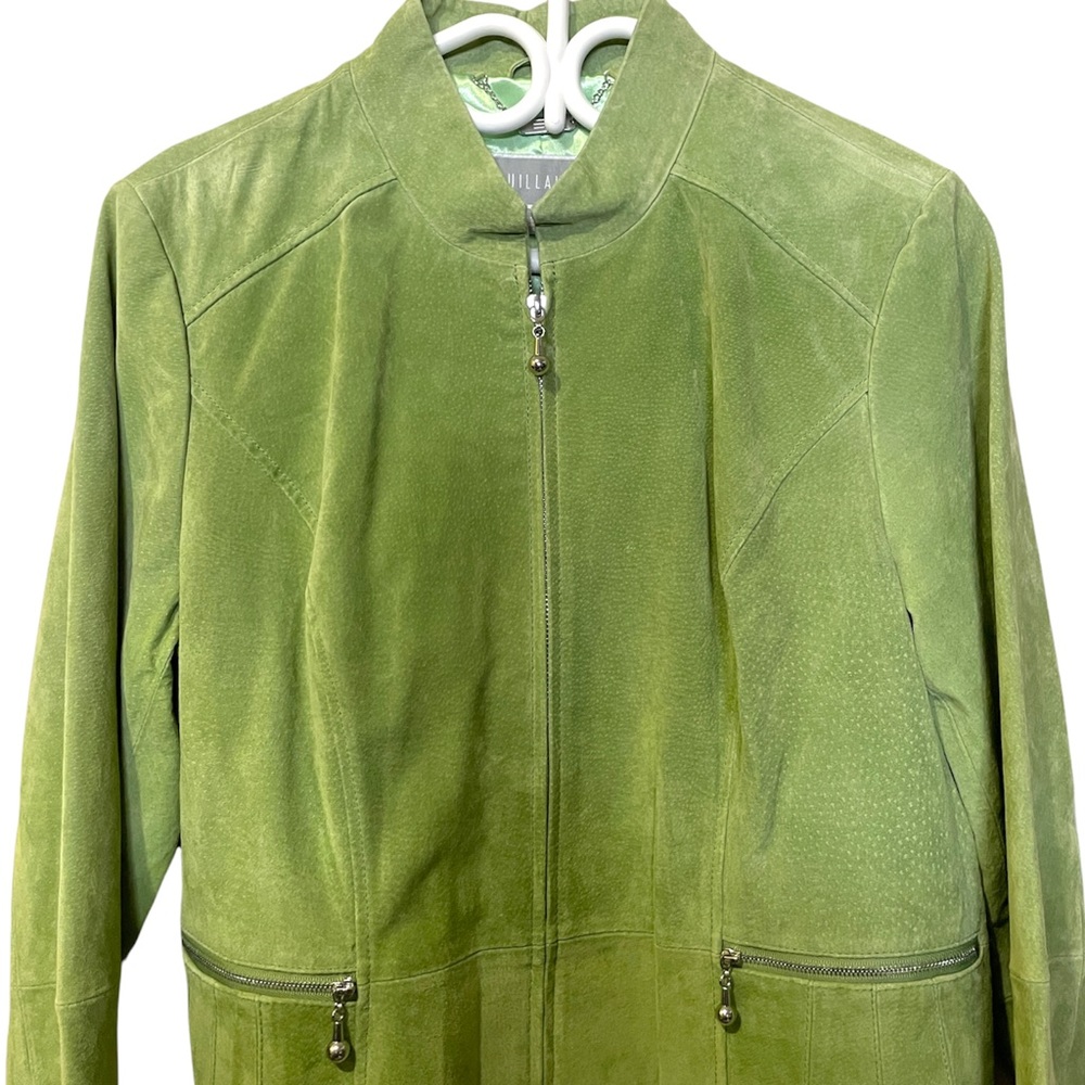 Vintage Guillaume Green Genuine Leather Suede Jacket